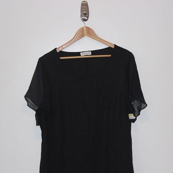NEW Estelle Black shadow v neck Short Sleeve Dress Women. 2x - Picture 6 of 13